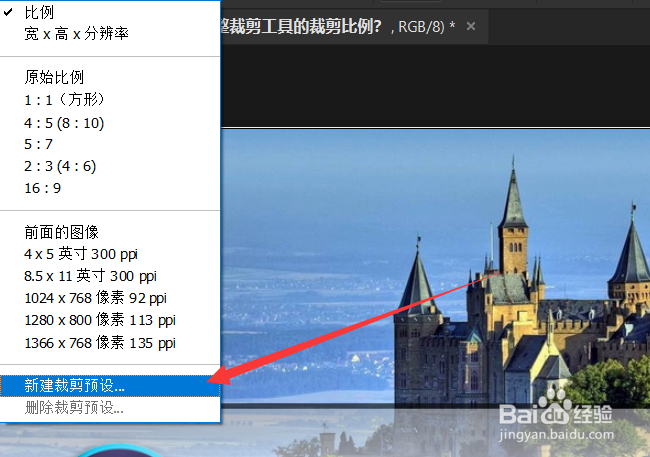 Photoshop怎么调整裁剪工具的裁剪比例?