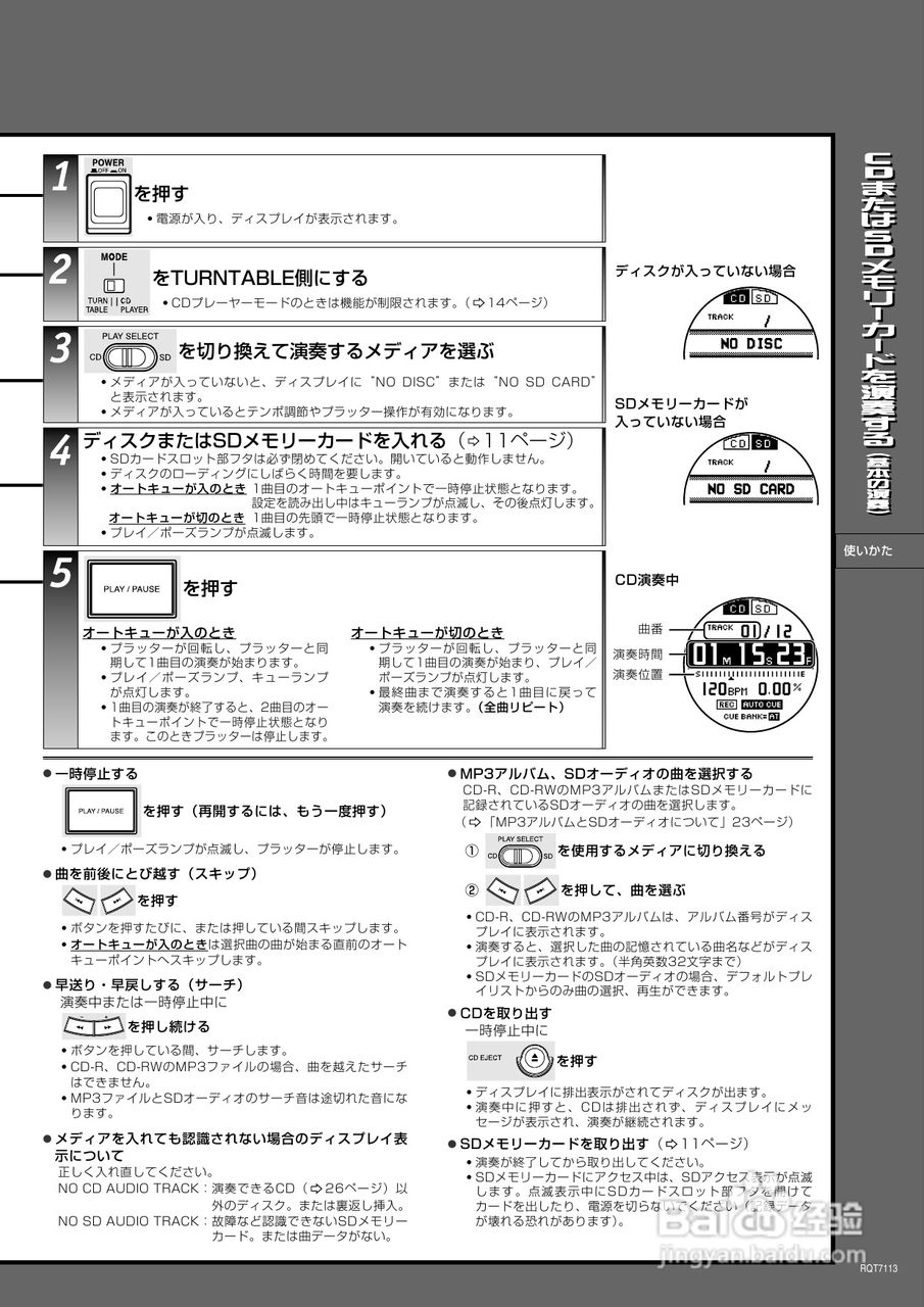 Technics SL-DZ1200 DJ CD播放机説明书:[1]