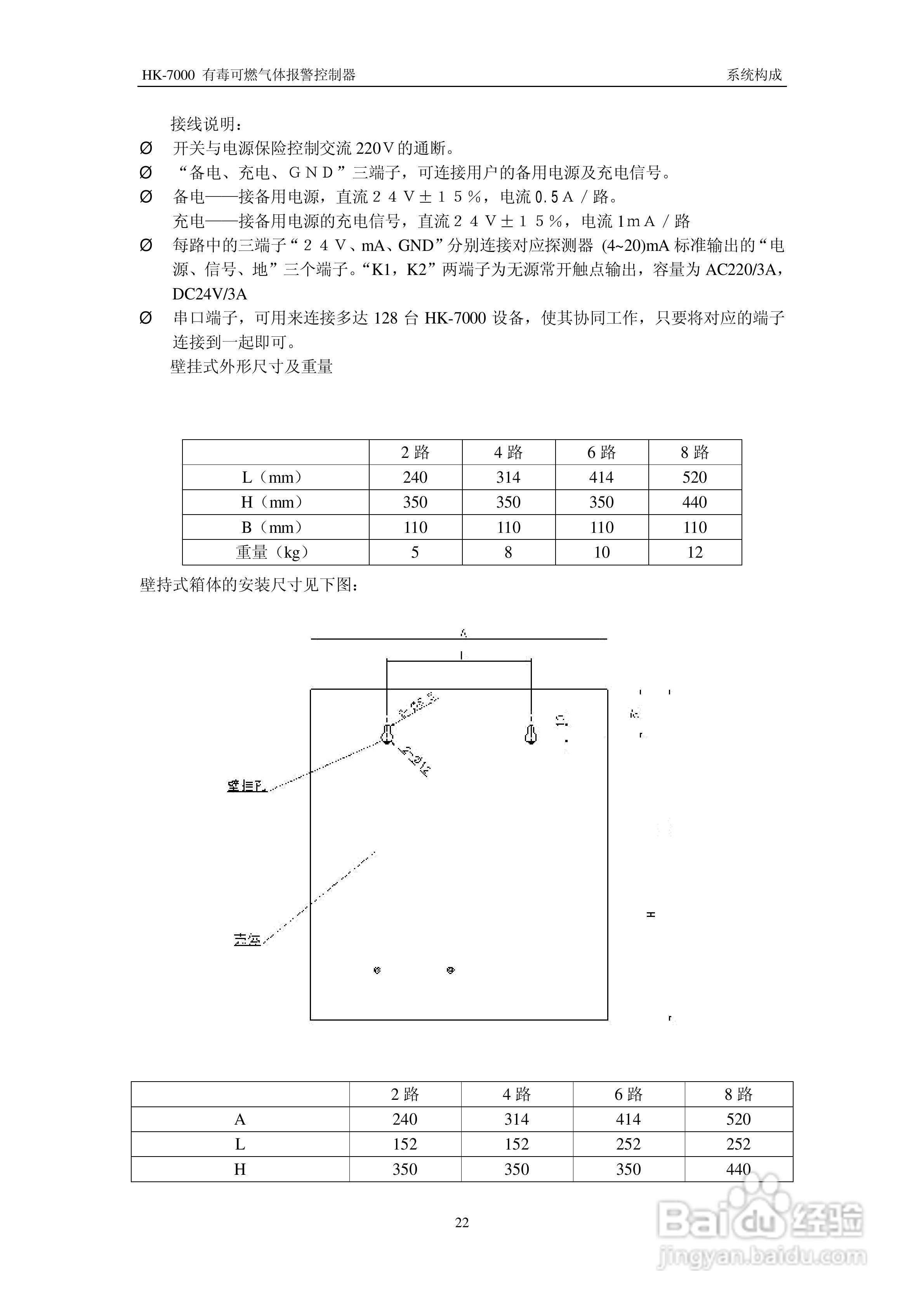 HK-7000有毒可燃气体报警控制器安装使用说明书:[3]