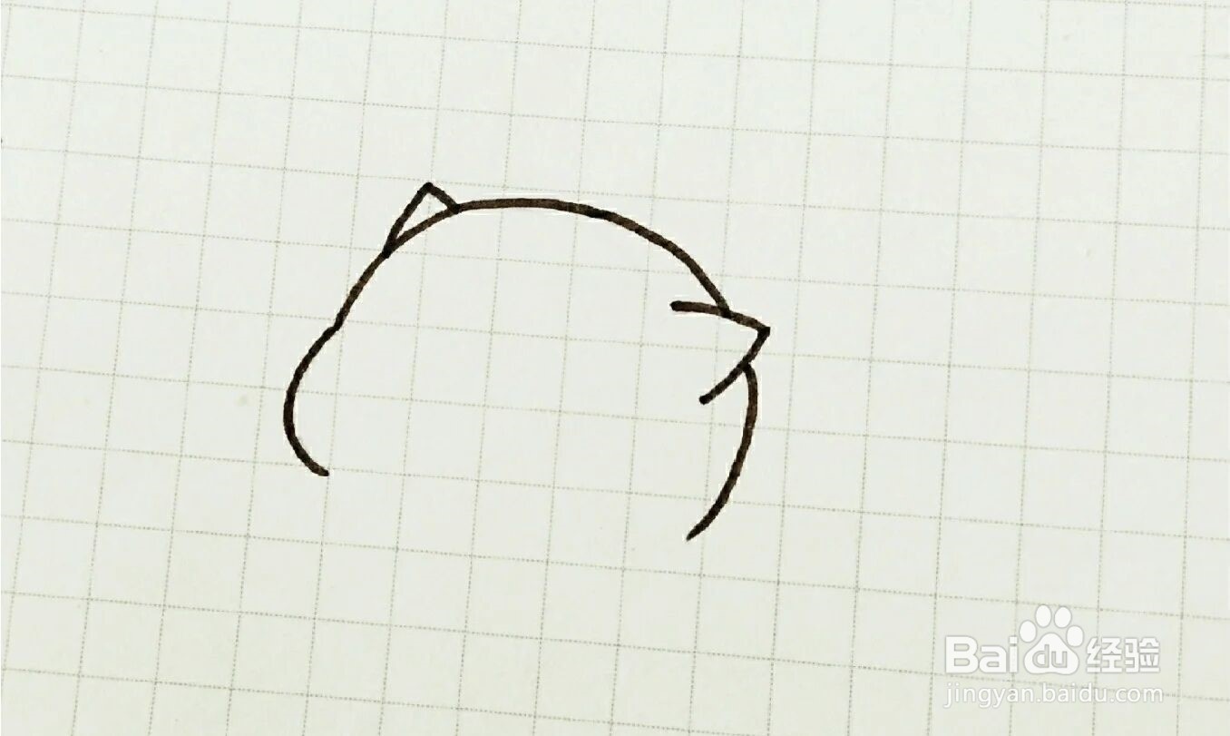 蜜桃猫简笔画教程