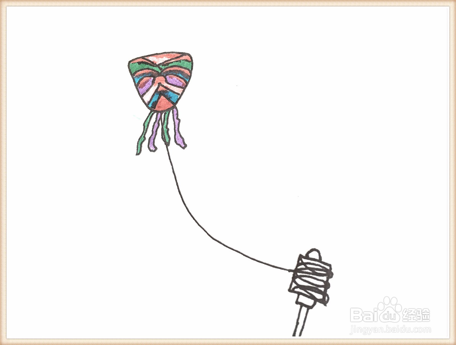 一笔一笔教你画风筝简笔画