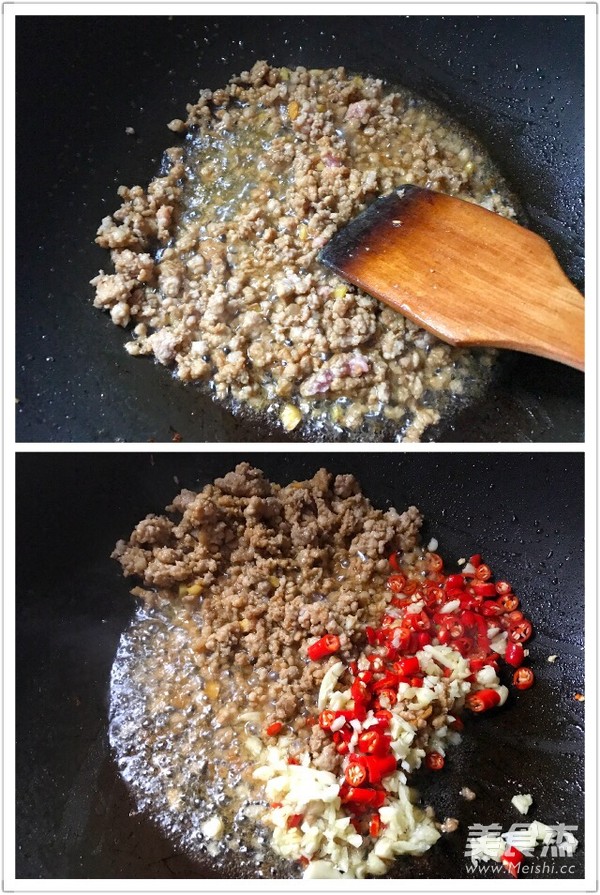 肉末酸豆角的做法
