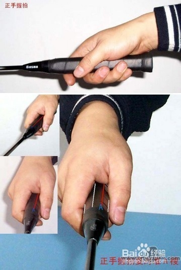 论羽毛球拍的握法
