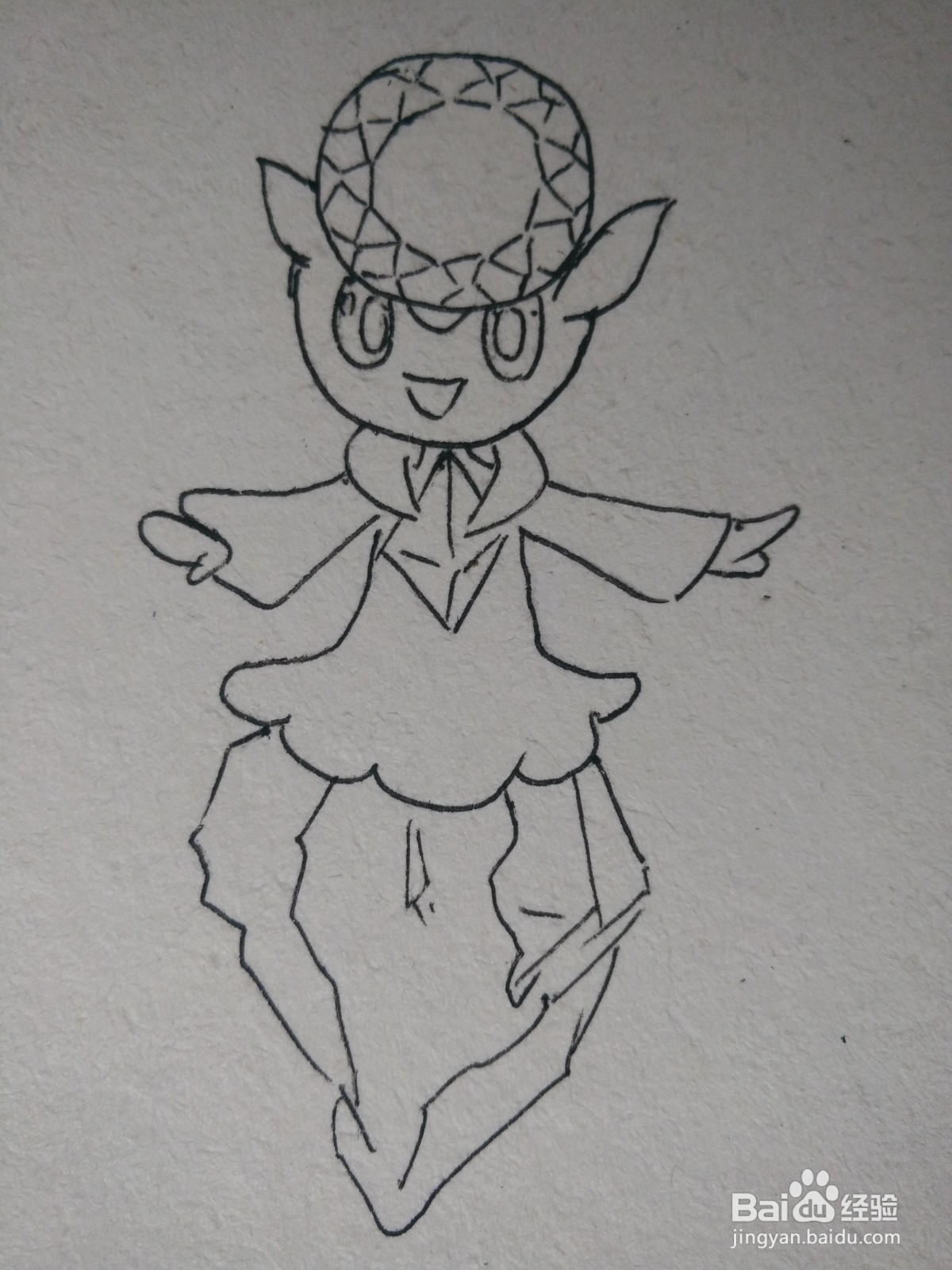 怎么画神奇宝贝蒂安希简笔画