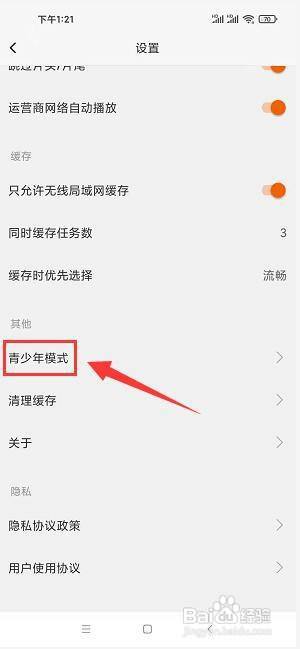免费影视大全app开启青少年模式?