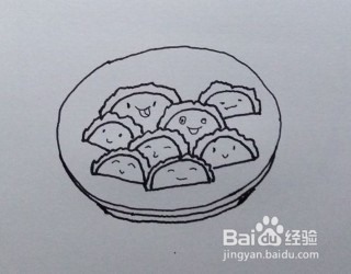 卡通简笔画：饺子（如何画饺子，水饺怎么画）