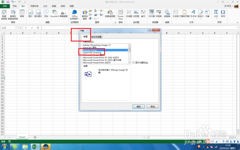 Excel 通过插入对象绘制位图