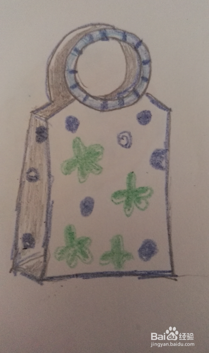 彩色简笔画手提袋的画法