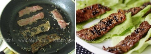 芝麻香煎牛肉片的做法