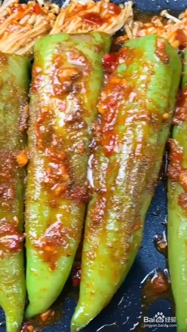 如何制作烧烤尖椒金针菇