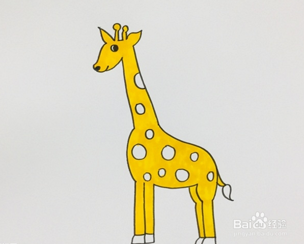 长颈鹿装饰画简单画法图片