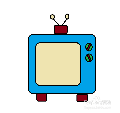 简笔画-电视机的简笔画如何画