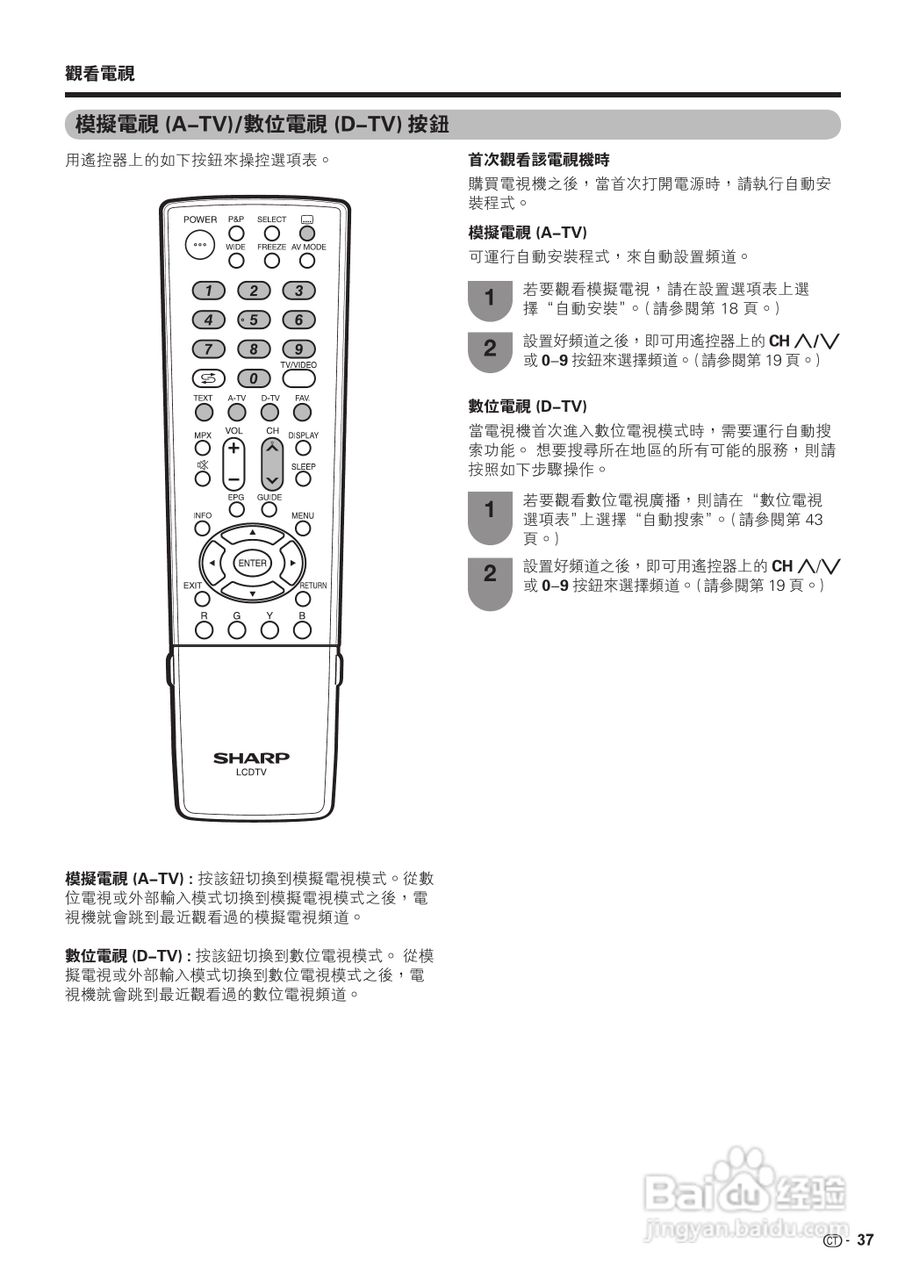 声宝LC-42D65H型液晶电视机说明书:[4]