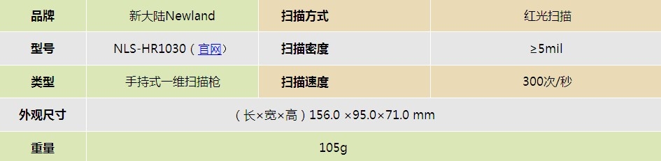新大陆HR1030​红光一维扫描枪
