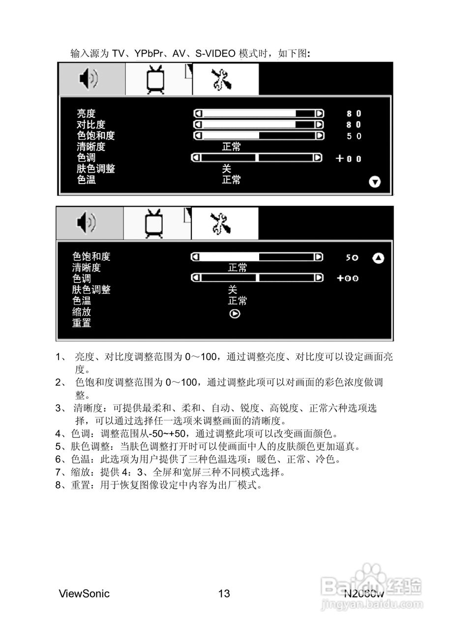 优派N2060w液晶彩电使用说明书:[2]