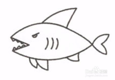 鲨鱼简笔画画法