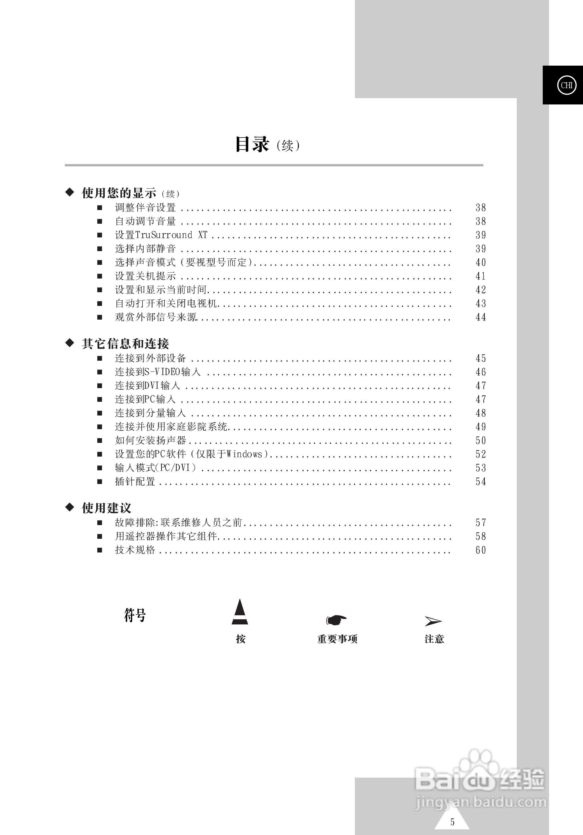 三星PS-50P4H等离子彩电使用说明书:[1]
