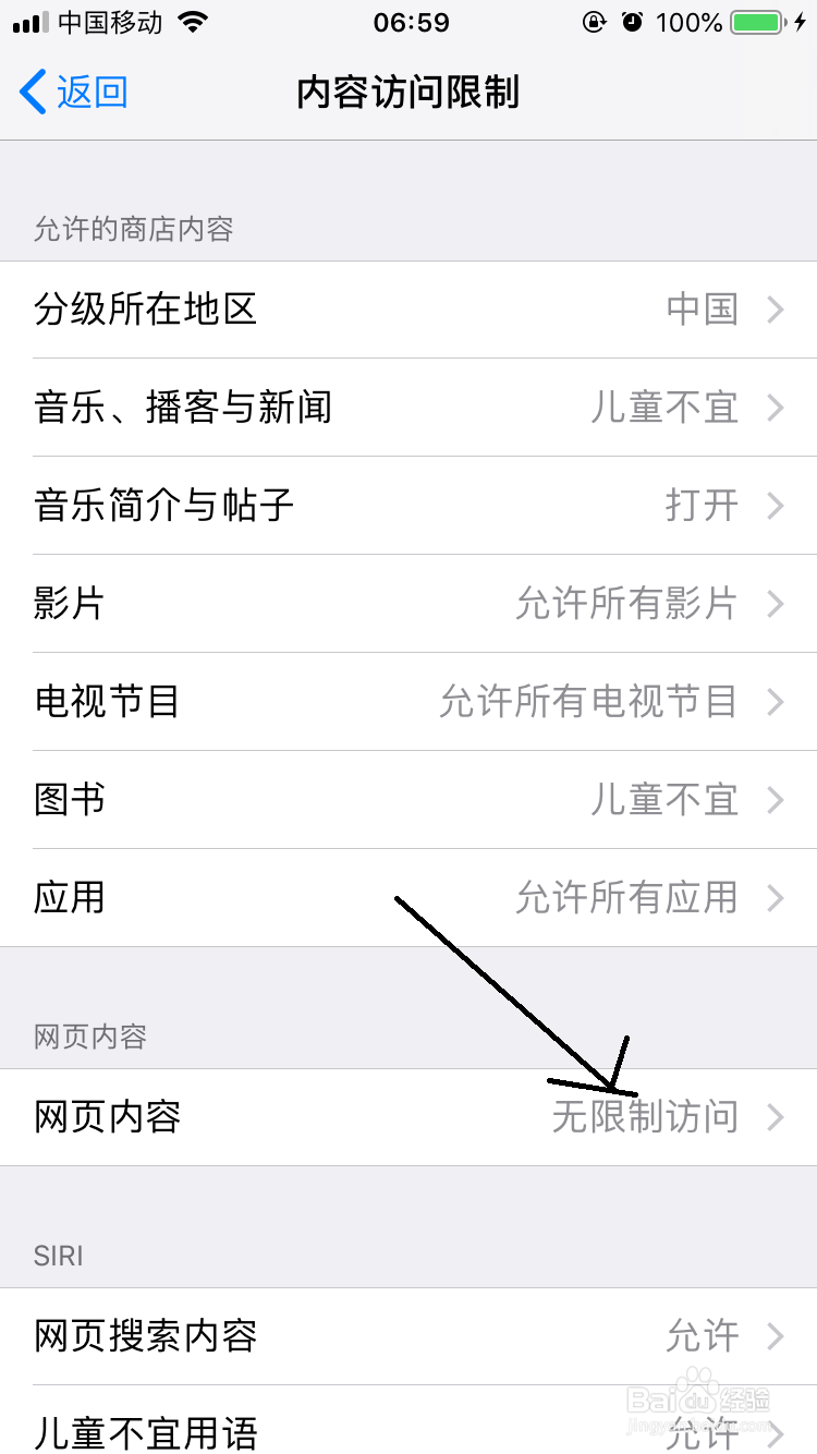 iphone预览网页如何设置成只允许打开的页面