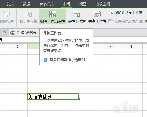WPS表格如何锁定单元格不被修改并加上密码保护