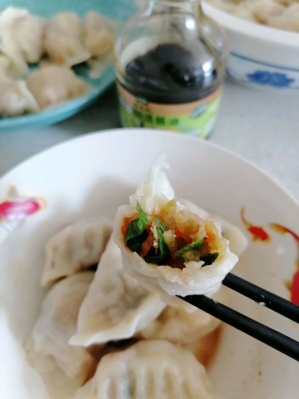 冬瓜胡萝卜海米馅饺子