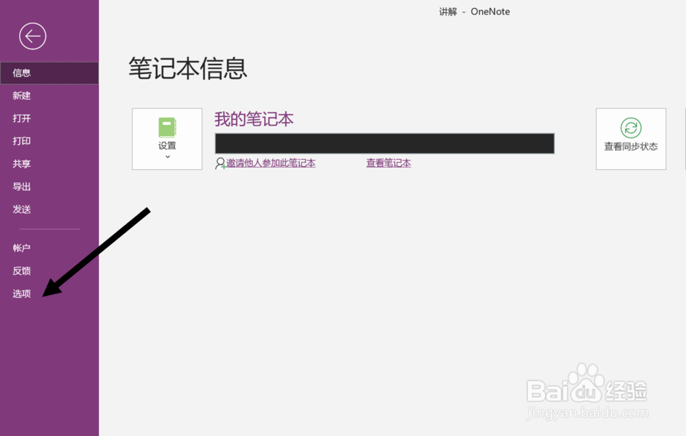 在OneNote2016中打开“在左侧显示页选项卡”