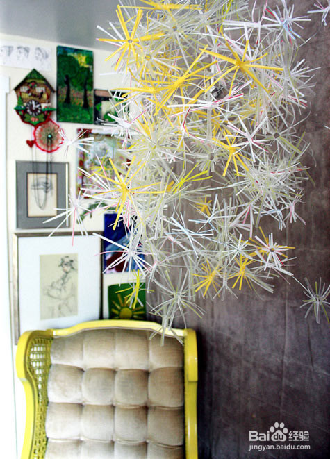 用吸管制作绚丽的家居点缀小摆设