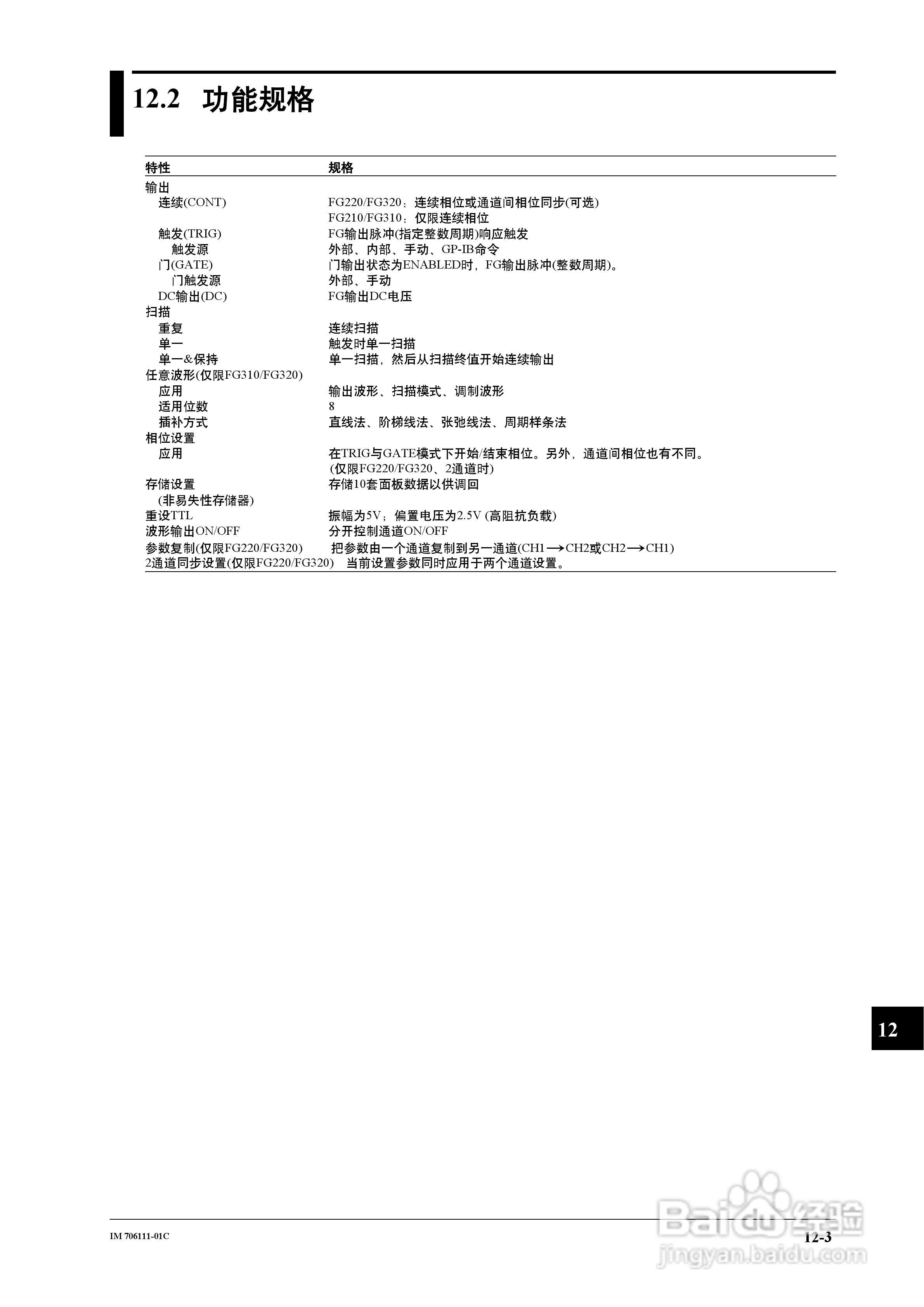 FG200/FG300合成函数发生器用户说明书:[12]