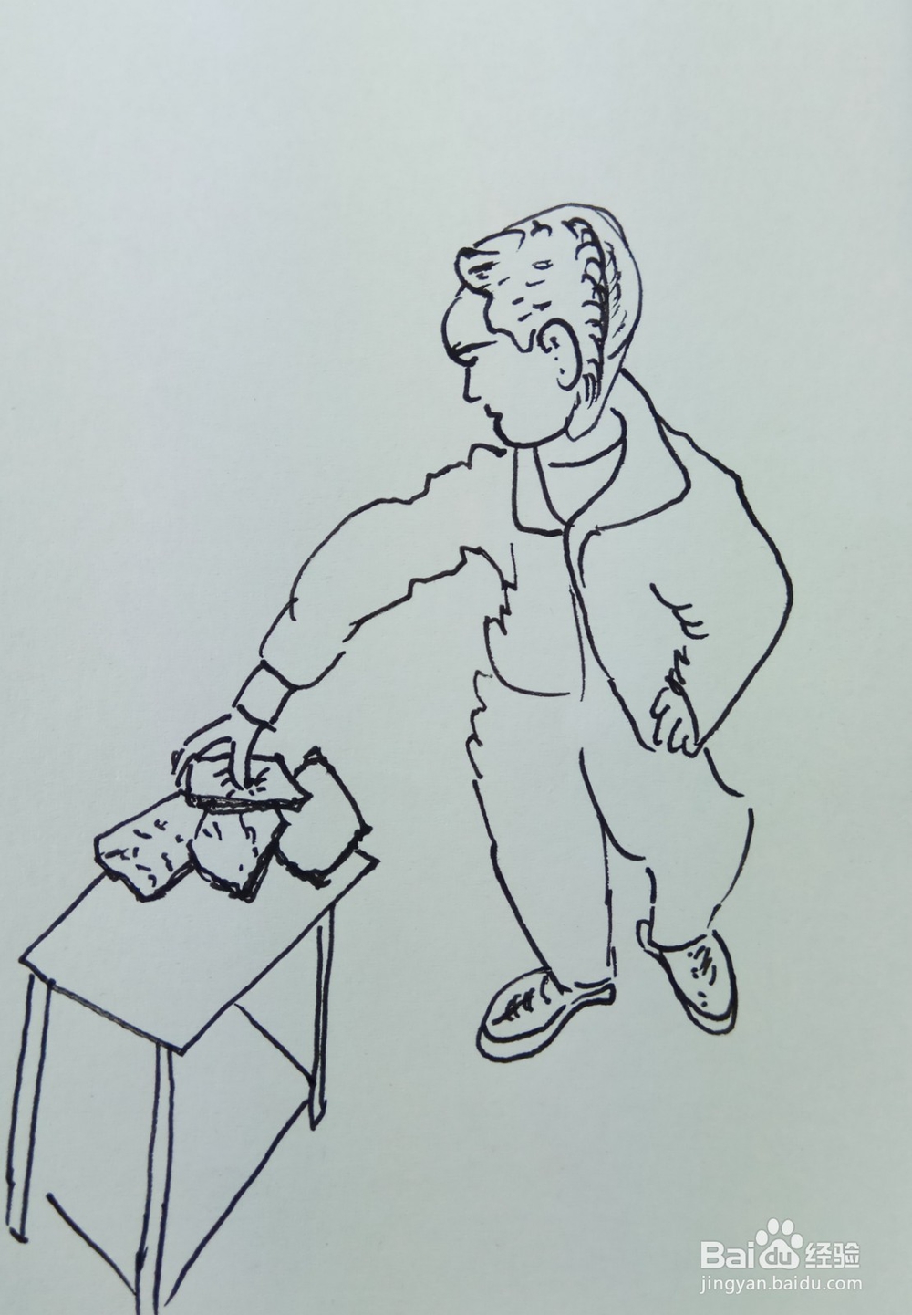 怎样画儿童简笔画拿走凳子上的好吃东西？
