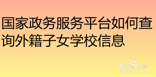 國家政務服務平臺如何查詢外籍子女學校信息