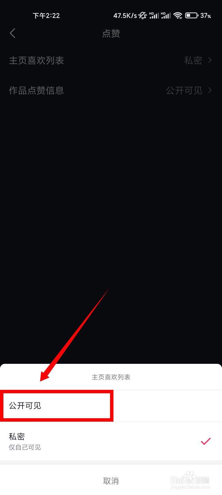 抖音怎么开启喜欢让人看