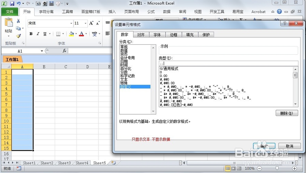 EXCEL如何设置只显示文本不显示数据