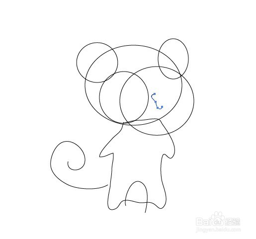 ai如何绘制一个卡通猴子的方法