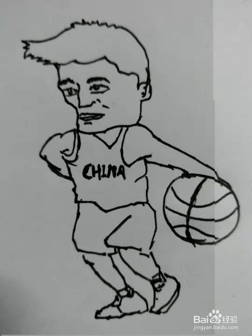 Q版球星姚明手绘教程