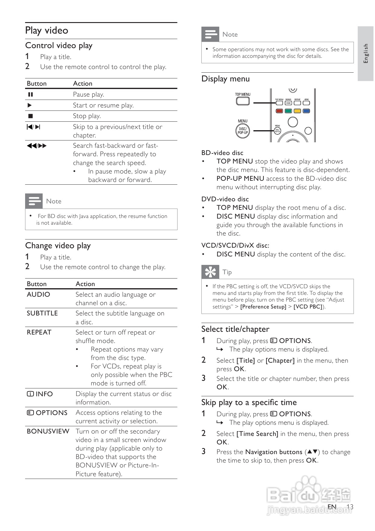 飞利浦BDP3008/98蓝光光盘播放机使用说明书:[1]