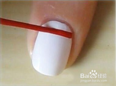 海军风美甲画法教程