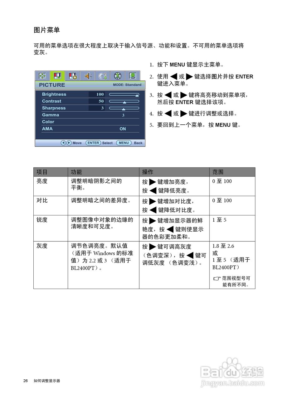 明基BL2400PT液晶显示器说明书:[3]