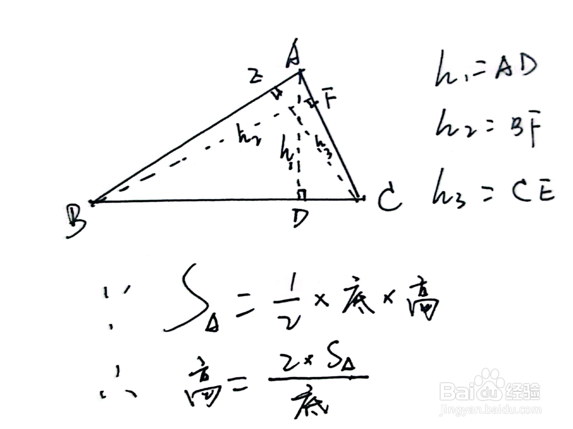 三角形的高怎么求公式图片