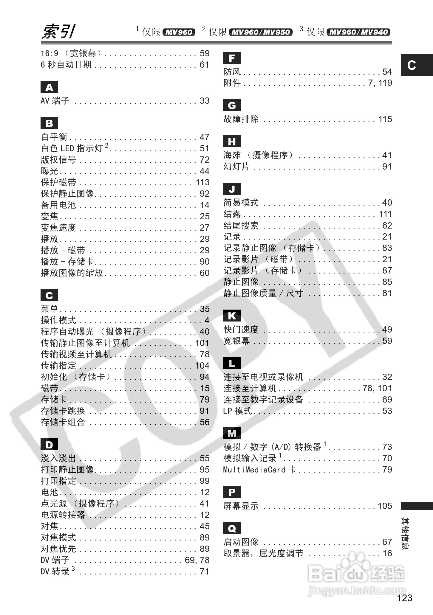 佳能MV960数码摄像机使用说明书:[13]
