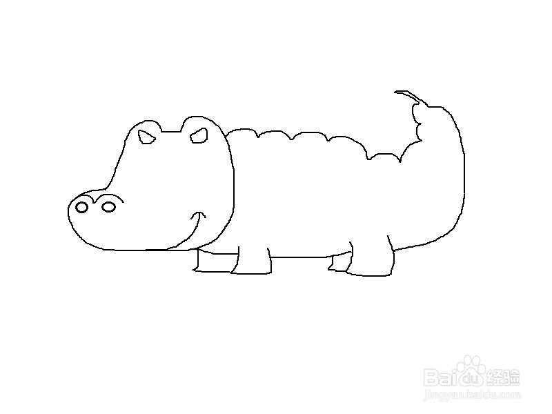 怎样画鳄鱼的简笔画