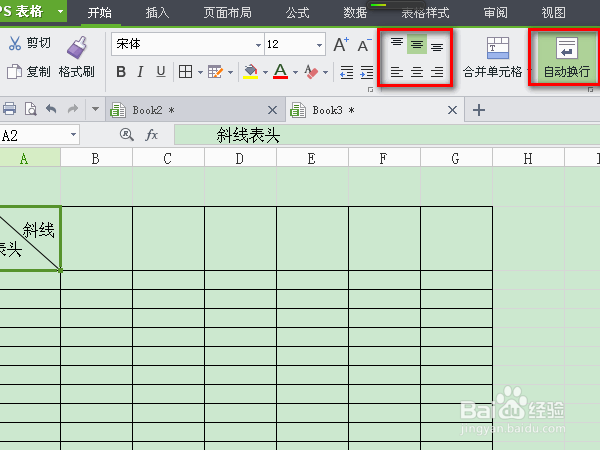 WPS表格中如何制作斜线