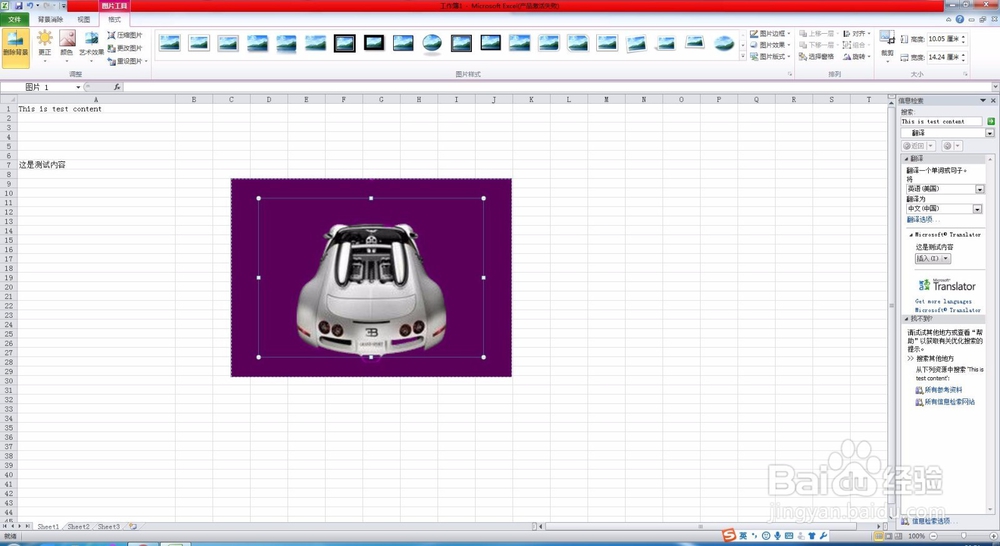 怎么在Excel2010中删除图片的背景