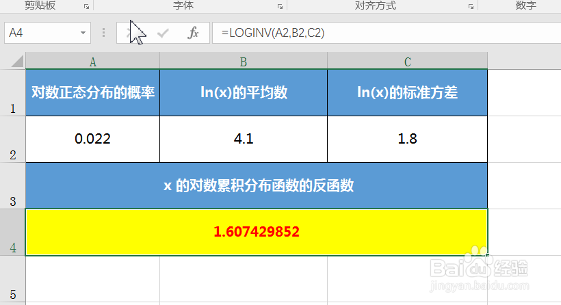 office Excel统计函数讲解:LOGINV