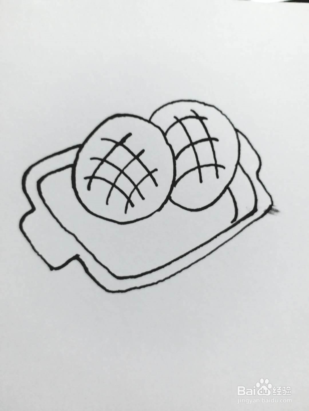 香港菠萝包的简笔画法