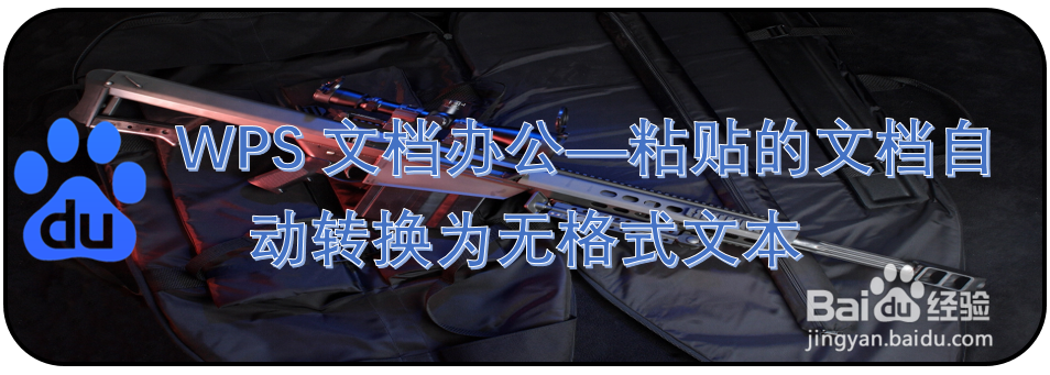 WPS文档办公—粘贴的文档自动转换为无格式文本