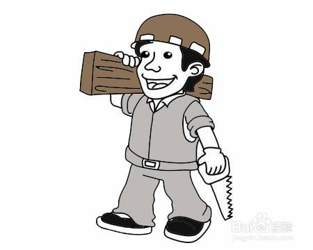 伐木工人的简笔画