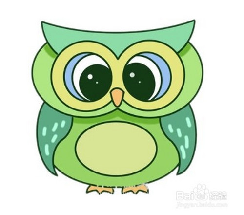 怎么画出彩色的猫头鹰?