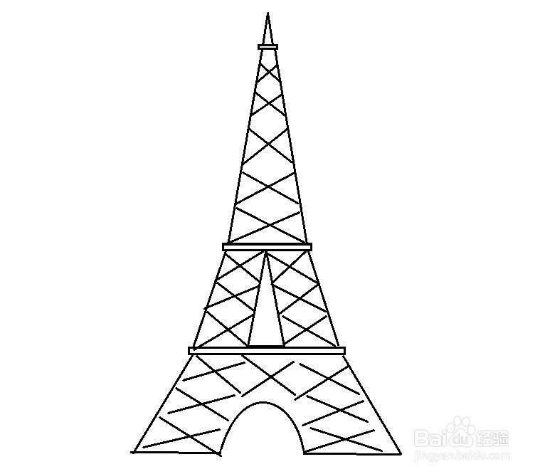 埃菲尔铁塔画法 简单图片