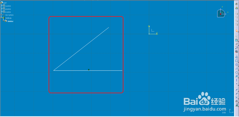 CATIA草图怎么绘制一个角度的中分线