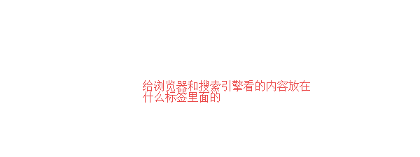 <b>给搜索引擎看的内容放在什么标签里面</b>