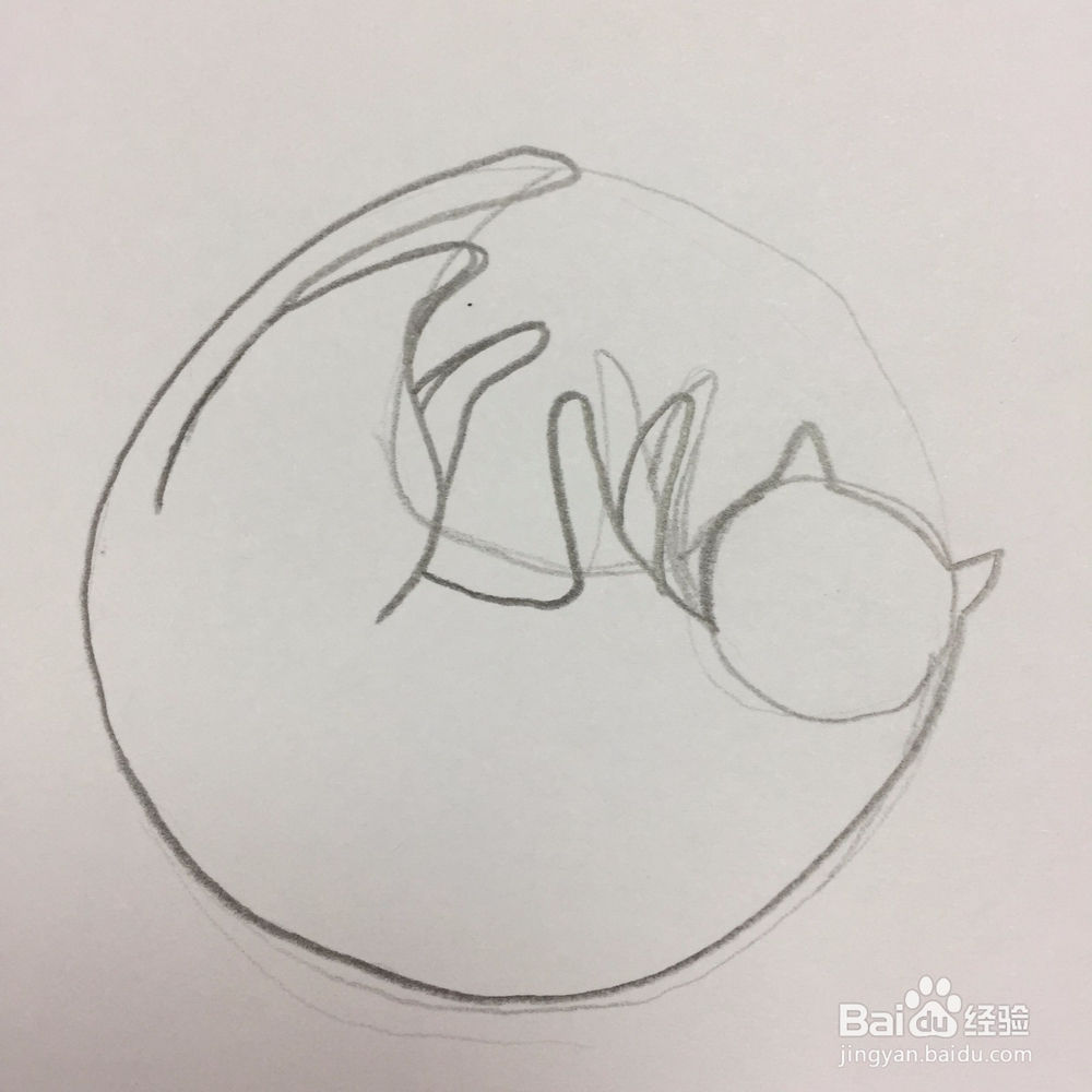 花草小猫咪刺绣图样的教程